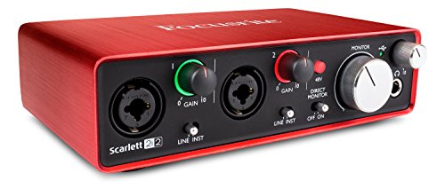 Focusrite Scarlett 2i2 (2nd Gen) USB Audio Interface with Pro Tools  First, Red, 2i2 - 2 Mic Pres